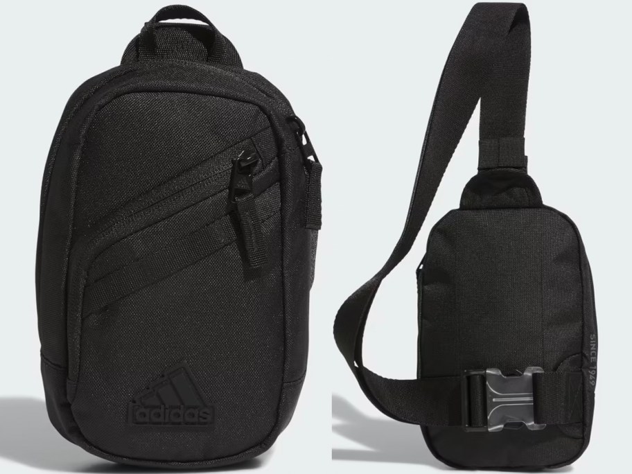 front and back black slingbag