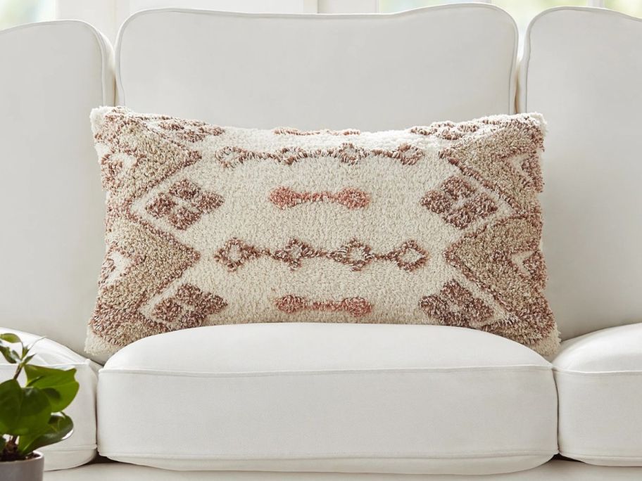 brown Dave & Jenny Marrs for Better Homes & Gardens Moroccan Pillow on couch