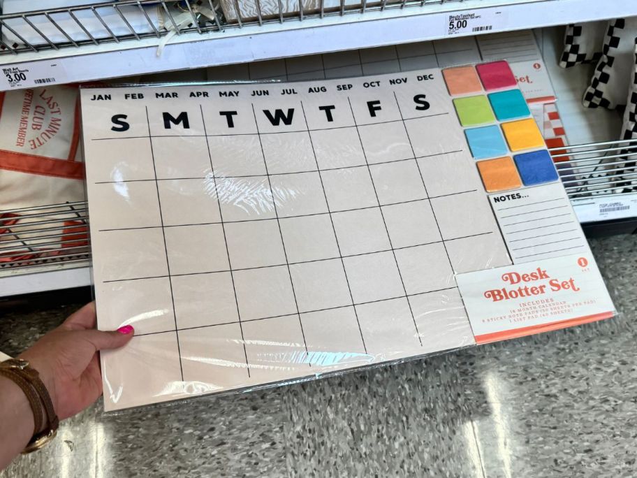 Desk Blotter Set in hand in store