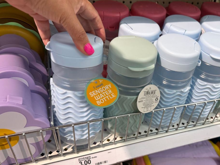 Sensory Water Bottles on shelf in store