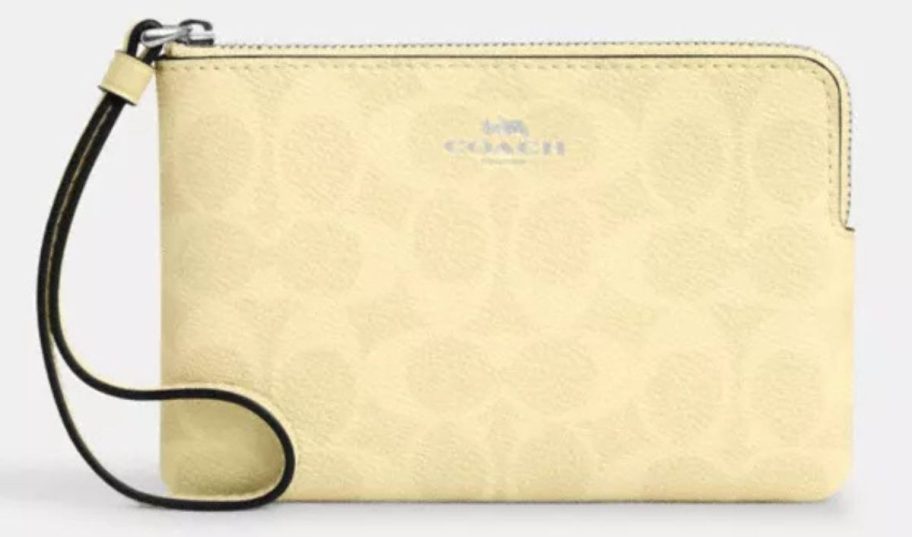 Coach Corner Zip Wristlet in Signature Canvas