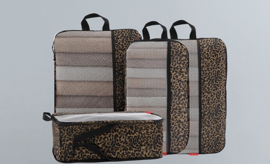 leopard print packing cube set