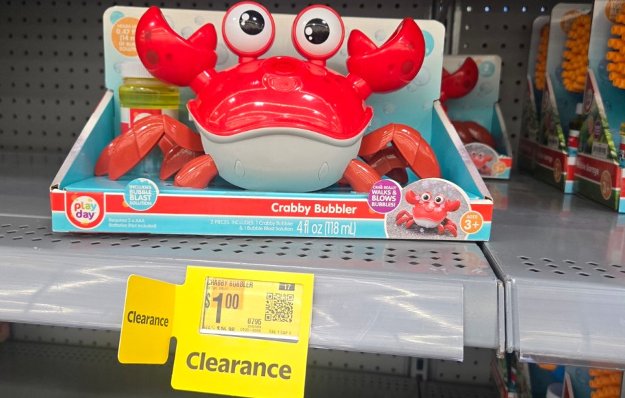 crab bubbler on shelf in store 
