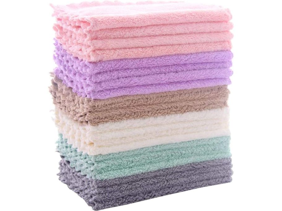 Kitchen Dishcloths 24-Pack in Multicolor stacked