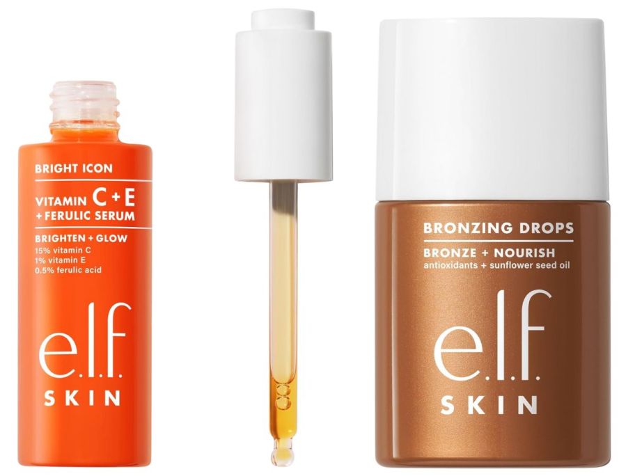 e.l.f. SKIN Bright Icon Vitamin C + E + Ferulic Serum and Bronzing Drops in Pure Gold