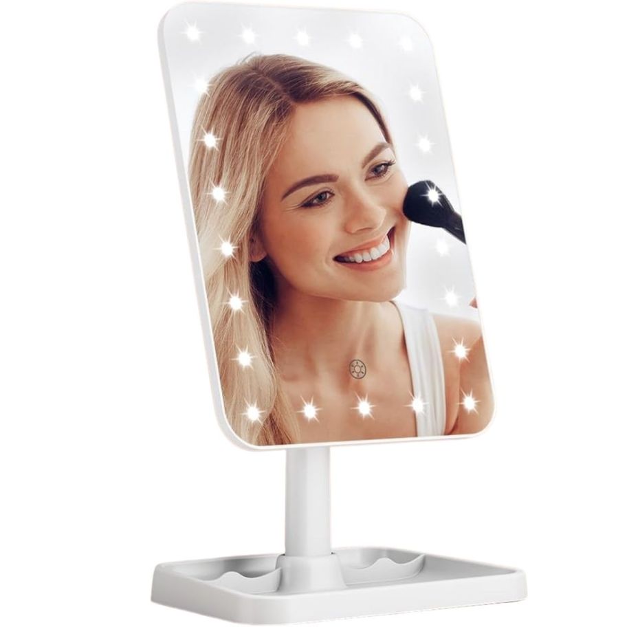 a lighted makeup mirror 