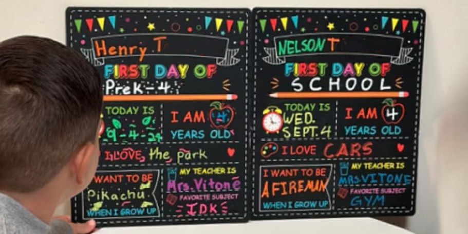 Double-Sided School Chalkboard Signs from $4.79 on Amazon