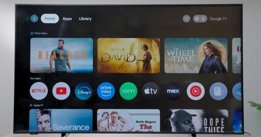 Home Screen on an iFFALCON QLED 4K Smart TV