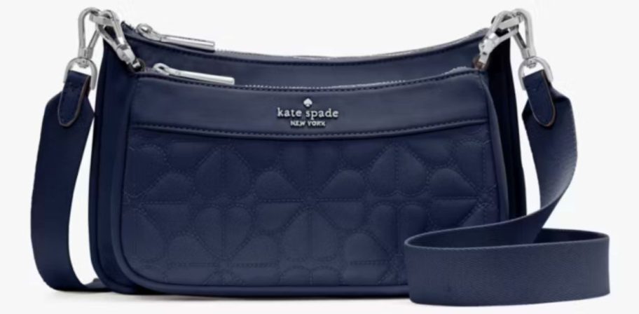 blue Kate Spade Duet Quilted Fabric Small Crossbody