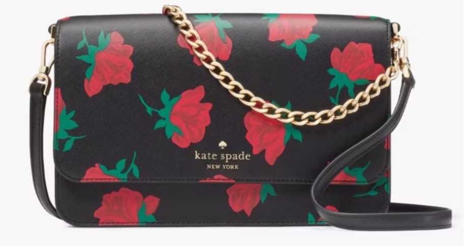 Kate Spade Madison Rose Toss Printed Flap Crossbody