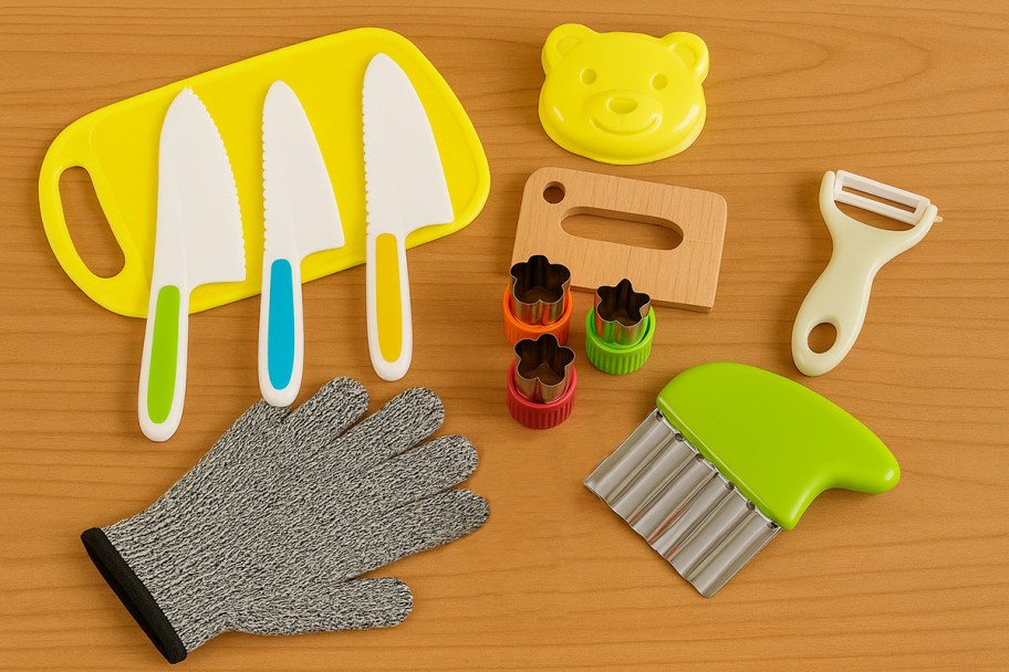 kids kitchen set placed on a counter