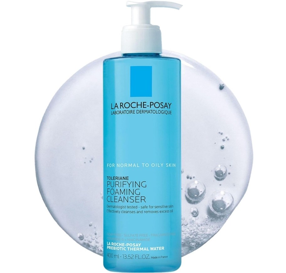 a bottle of facial cleanser