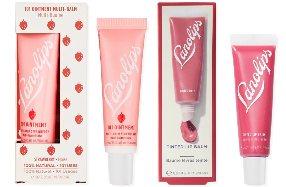two lanolips lip balms with boxes 