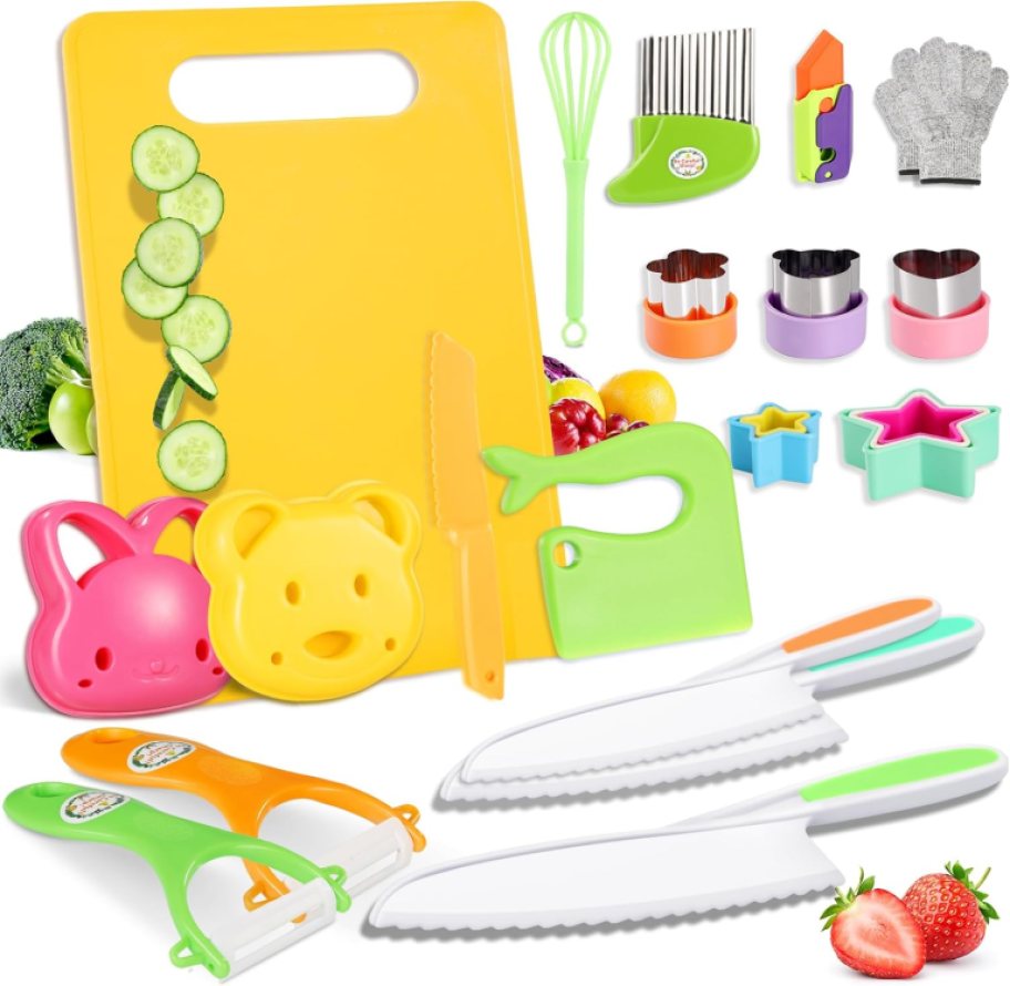 various kid friendly kitchen items