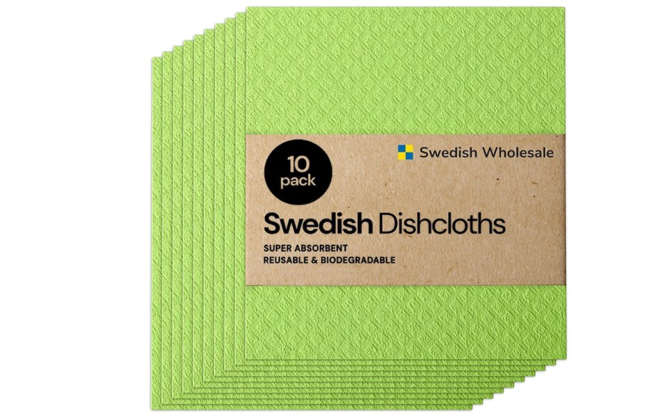 stock photos of lime green pack of swedish dishcloths