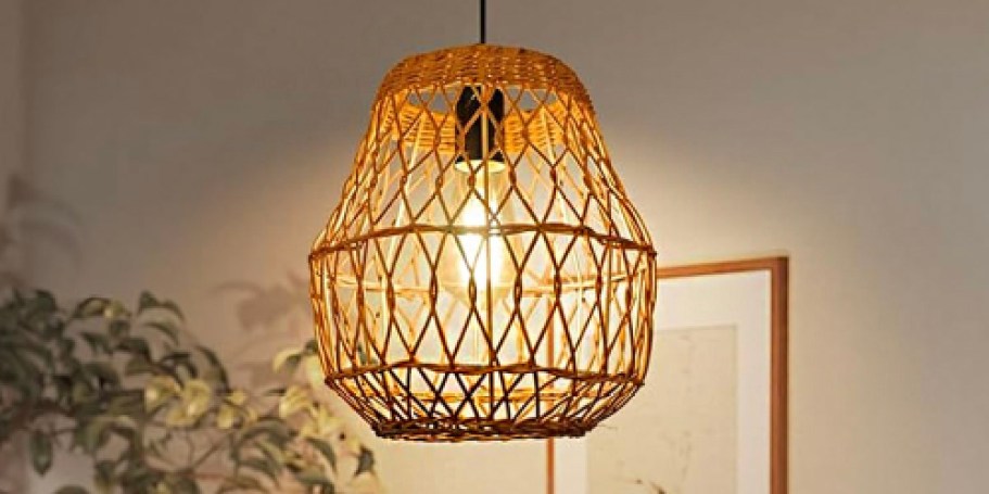 Rattan Boho Pendant Light Just $34.99 Shipped on Amazon