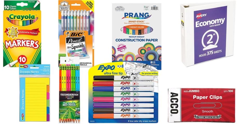 crayola, BIC, Pranf, Expo and more school supplies