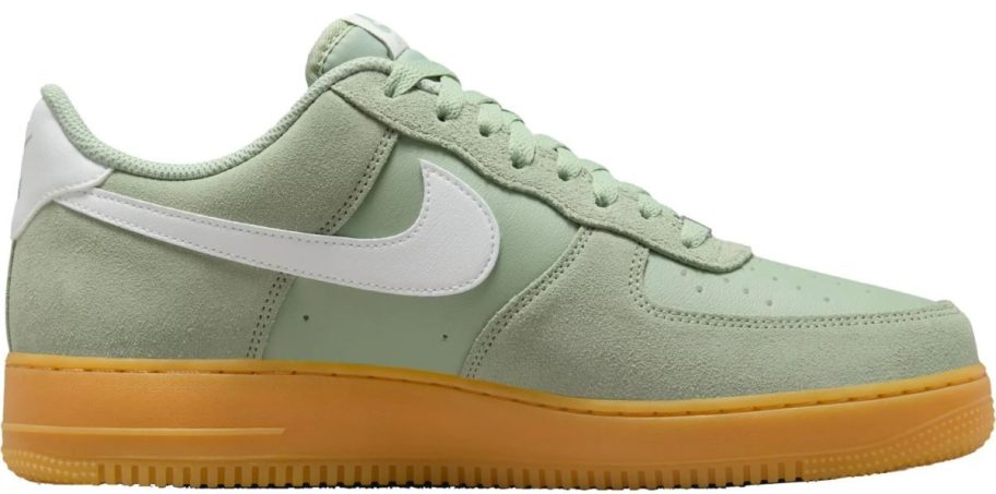 light green and white Nike Men's Air Force 1 '07 Shoe