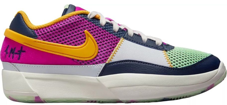 pink, orange, and blue Nike Kids' Grade School Ja 1 SE Basketball Shoe
