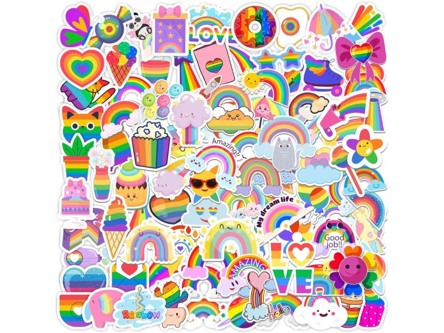 rainbow decorated vinyl stickers
