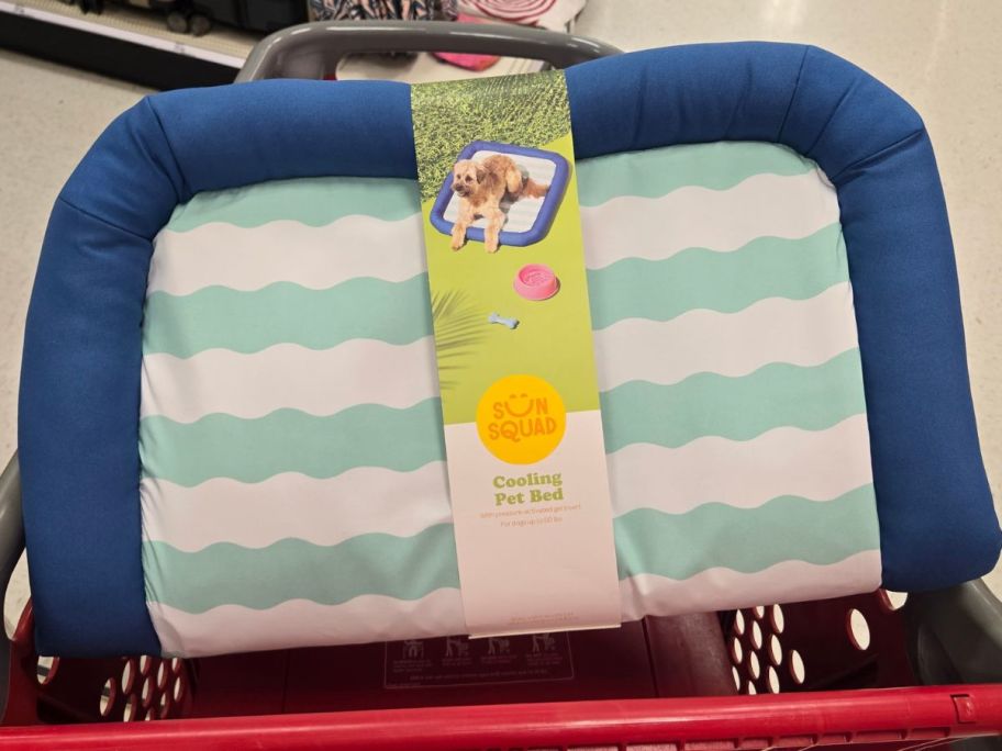 Sun Squad Dog & Cat Cooling Mat Bolster Bed in cart in store