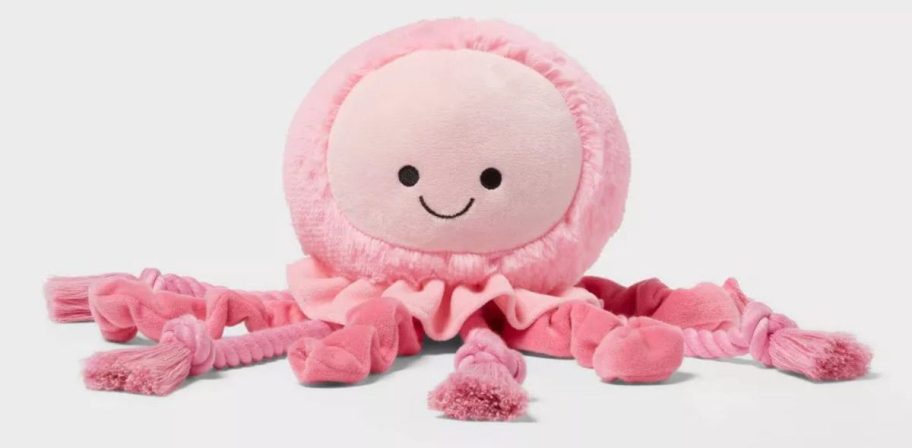 pink Sun Squad Jellyfish Dog Rope Plush Toy
