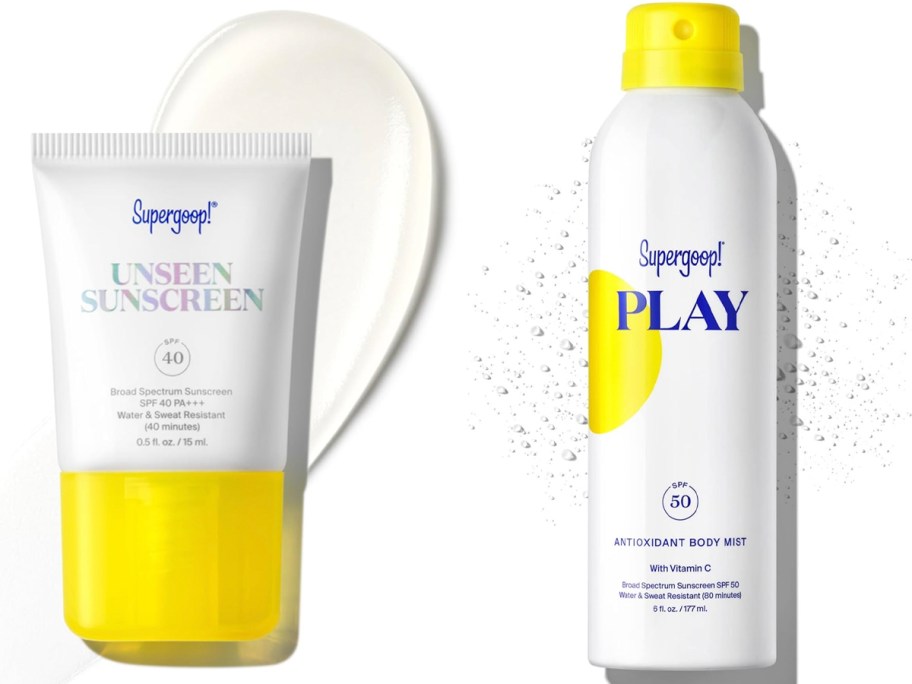 supergoop lotion and mist sunscreen