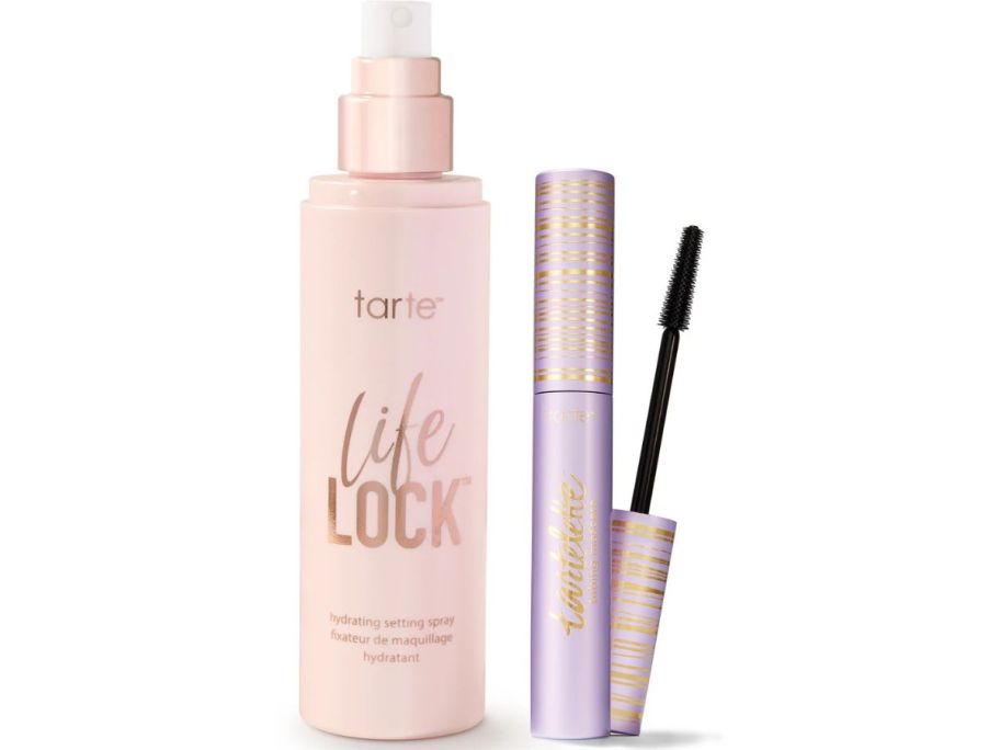 Stock image of Tarte Locked In Setting Spray and Tartelette Tubing Mascara