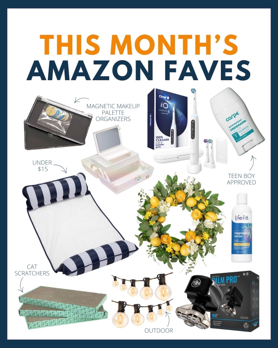 this months amazon faves collage of various products