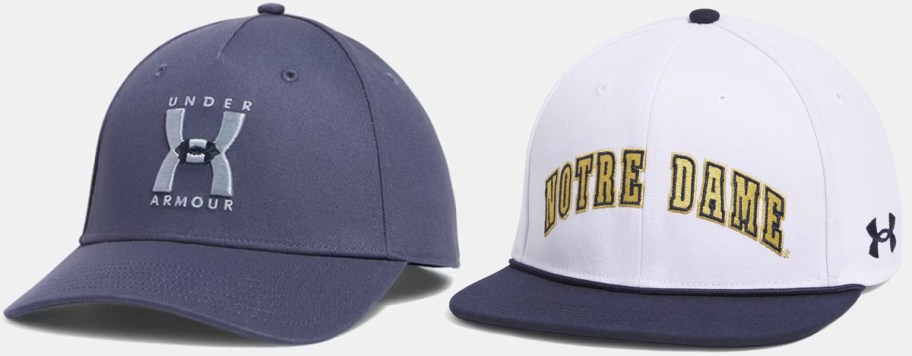 under armour navy and notre dame white hat 