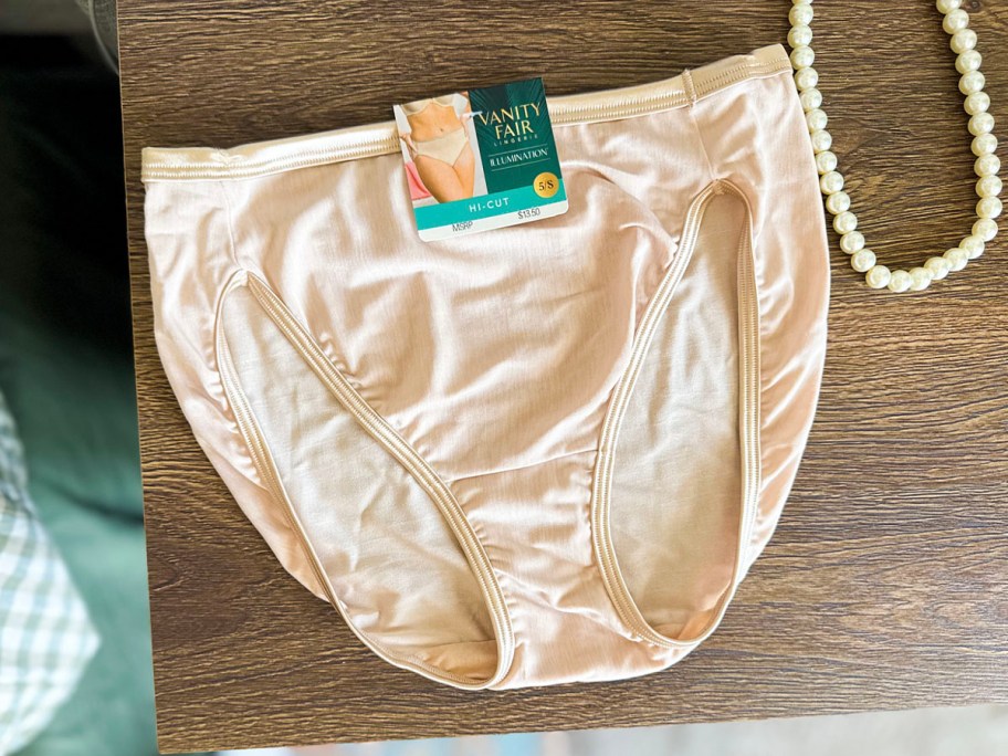pair of tan vanity fair panties 