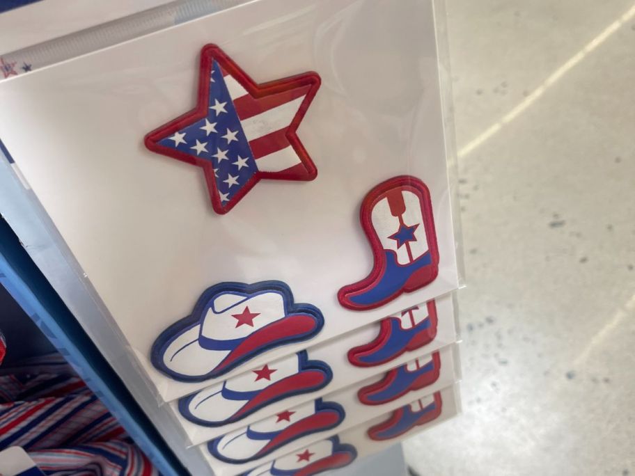 Way To Celebrate Americana Western Motif Adhesive Patches on display in store