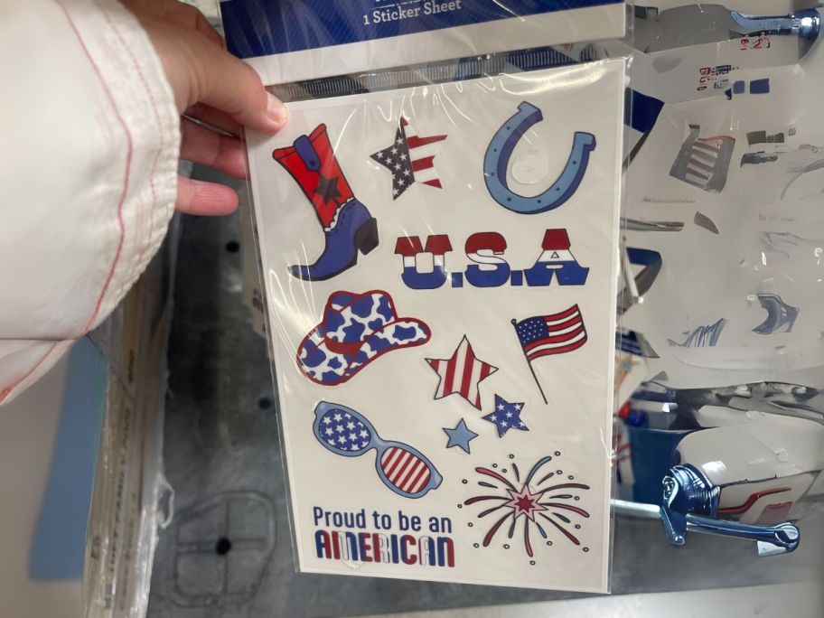 Way To Celebrate Americana Western Theme Stickers in hand in store