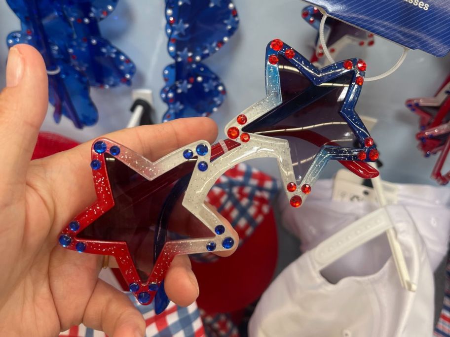 Way To Celebrate Americana Star Glasses in hand in store