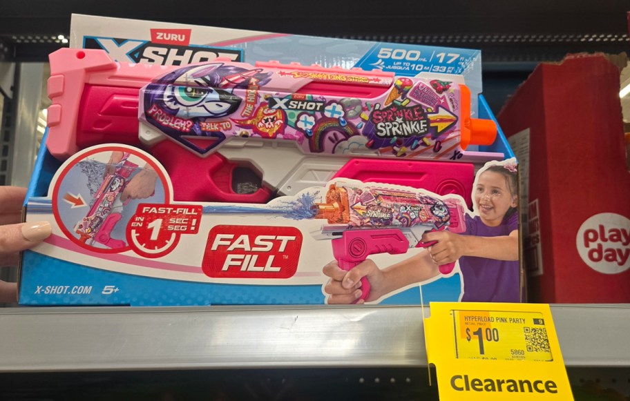 xshot water blaster on shelf 