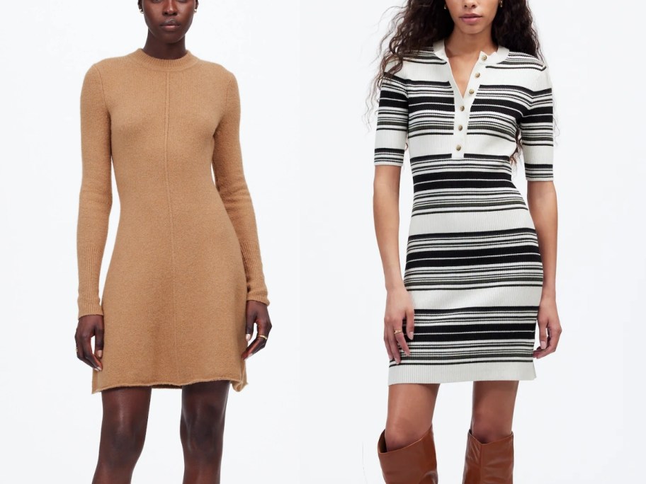 women wearing different colors and styles of sweater dresses