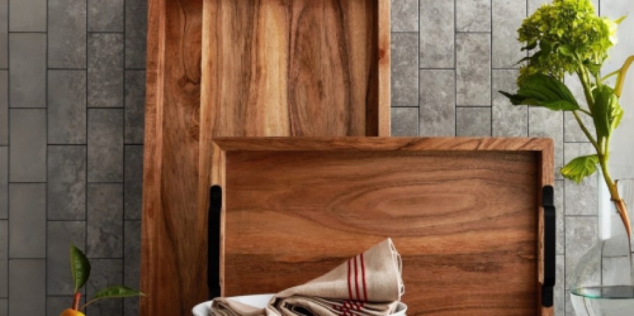 Up to 50% Off Kitchen & Dining on Sam’sClub.com | Wood Serving Tray 2-Pack Just $14.94