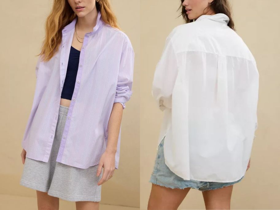 Two women in button down shirts 