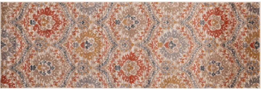a ginger and gray floral damask print rug