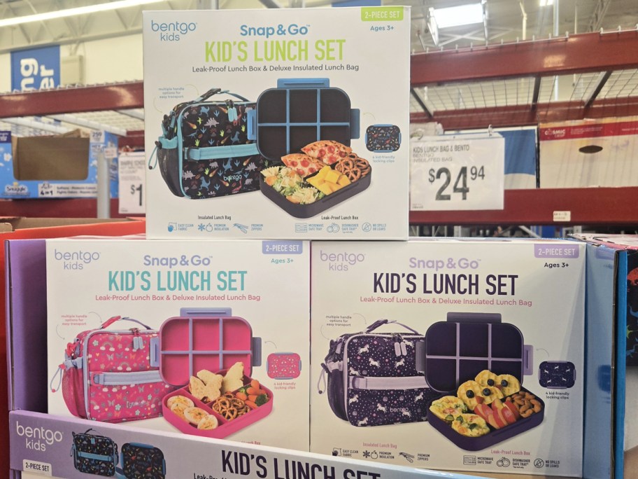 stacked boxes of Bentgo lunch box sets in store