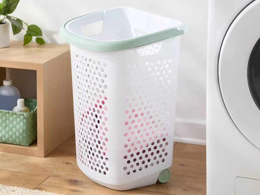 Brightroom Rolling Hamper in laundry room