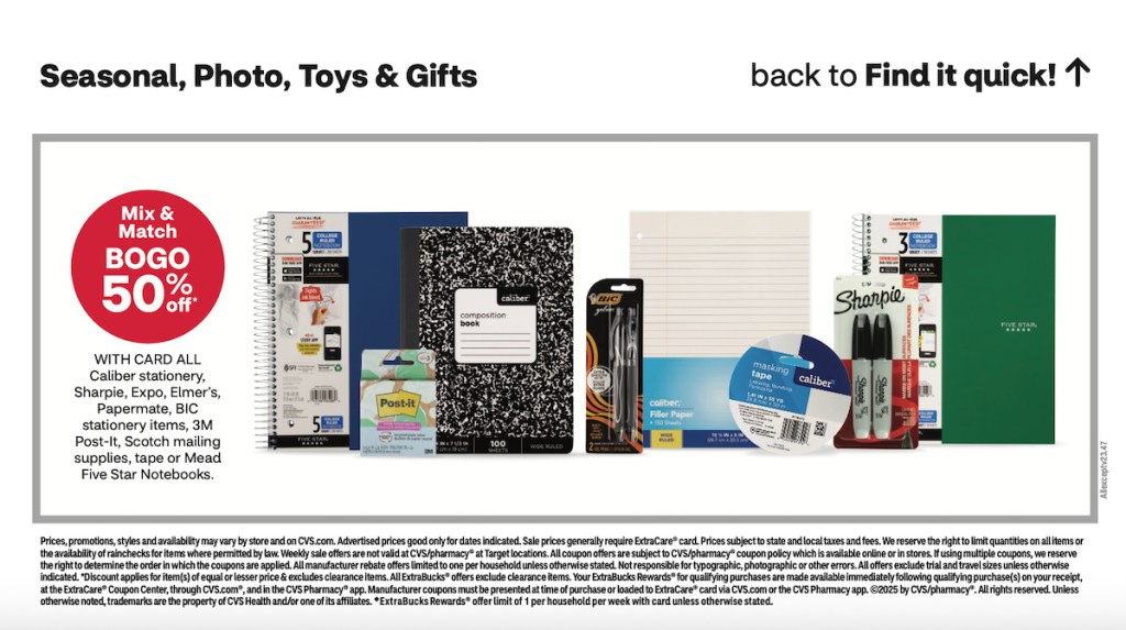 page from CVS ad