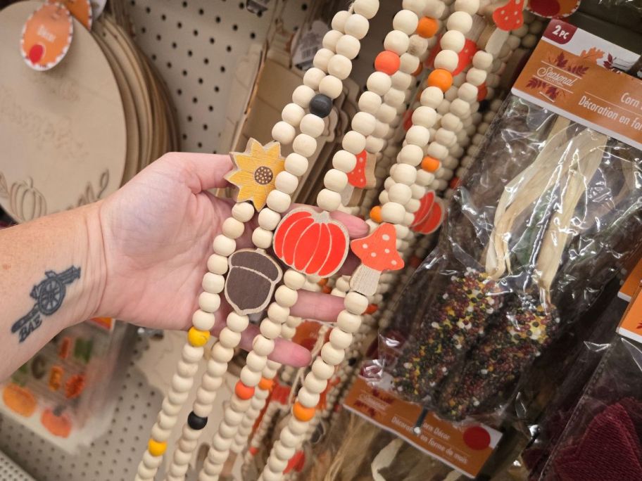 Fall Themed Beaded Garland at Dollar Tree