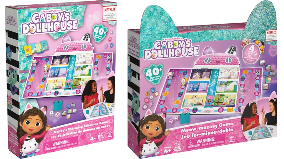 two boxes for Gabby’s Dollhouse board games