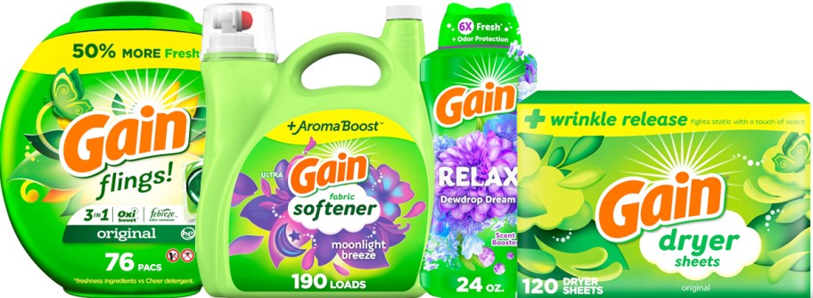 4 gain laundry products in a row