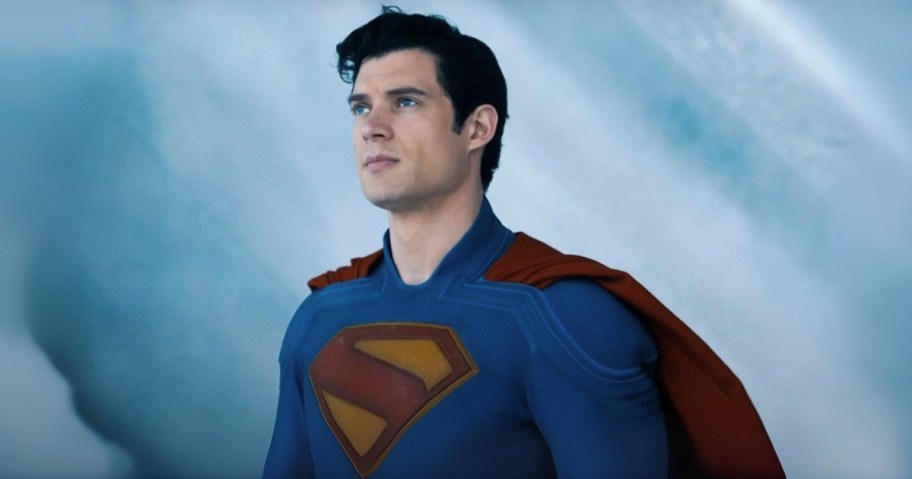 Superman with a blue background