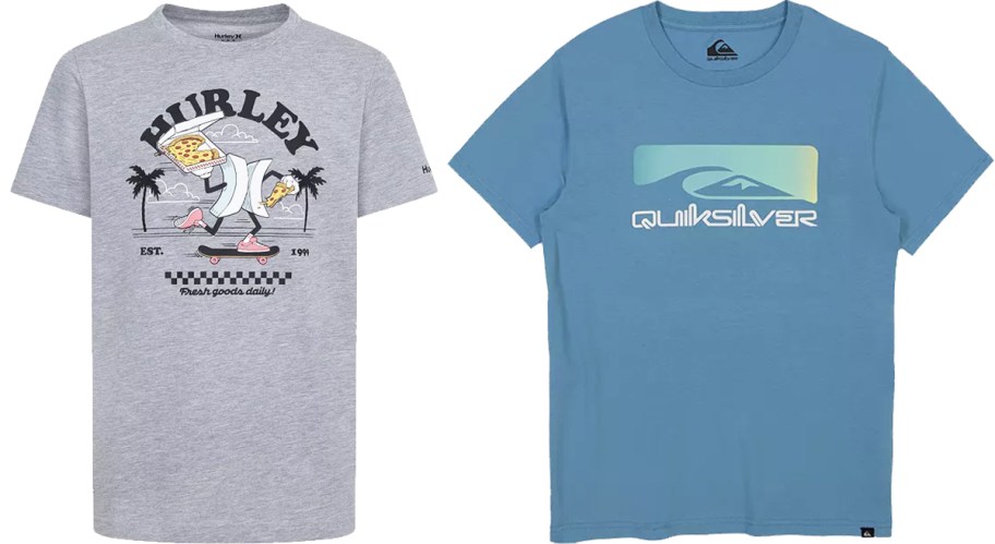 grey Hurley & blue Quicksilver Boys Tops