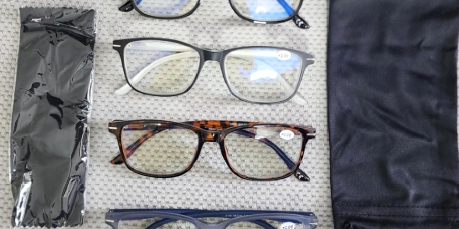 Blue Light Blocking Reading Glasses 4-Pack Only $4.99 on Amazon