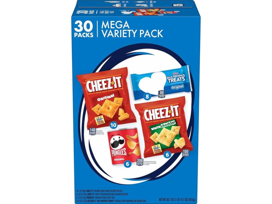 A box of individually wrapped snacks