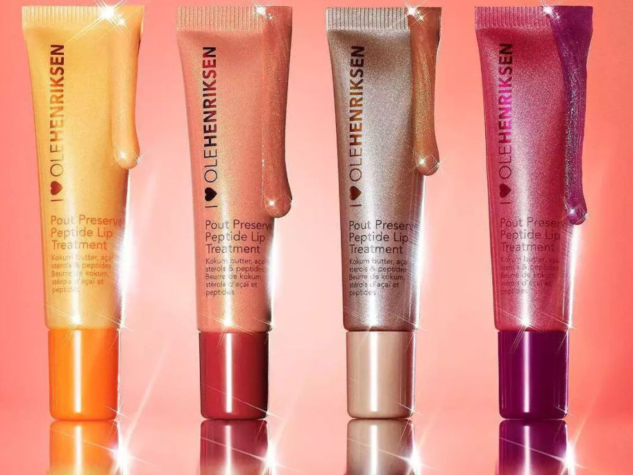 4 tubes of Olehenriksen Pout Preserve Hydrating Peptide Lip Treatment